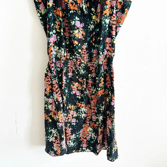 Parker Y2K vibe Black floral print Silk sleeveless Dress Multicolor size Small - Picture 7 of 10